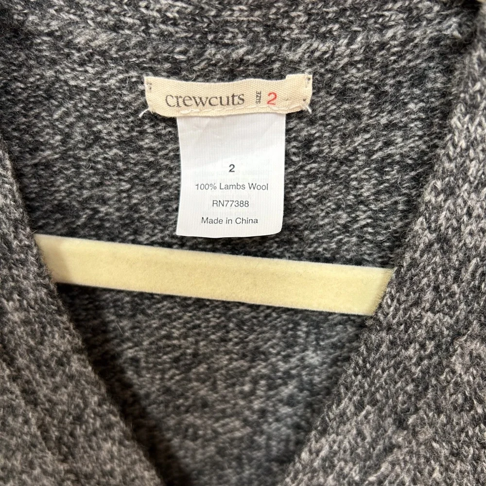 J. CREW Crewcuts 100% Lambs Wool Vest Boys Grey – sz 2, classic, preppy